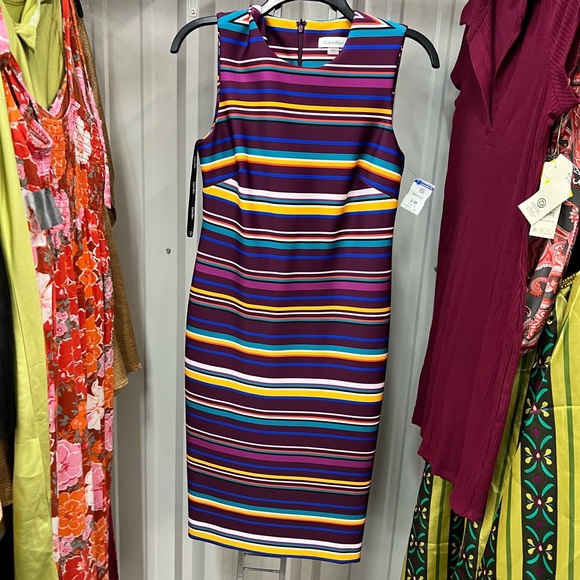 Calvin Klein Dresses & Skirts - Calvin Klein Vibrant Striped Midi Dress